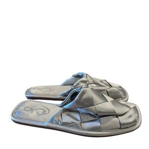 Sam Edelman Women's Rhys Satin Slipper Silver Size 5.5M